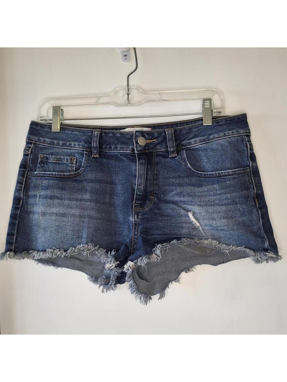 Victoria's Secret PINK frayed denim shorties shorts  distressed stretch design 8